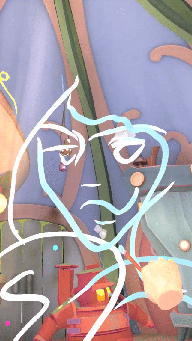 Face drawing in Painted Realms' museum