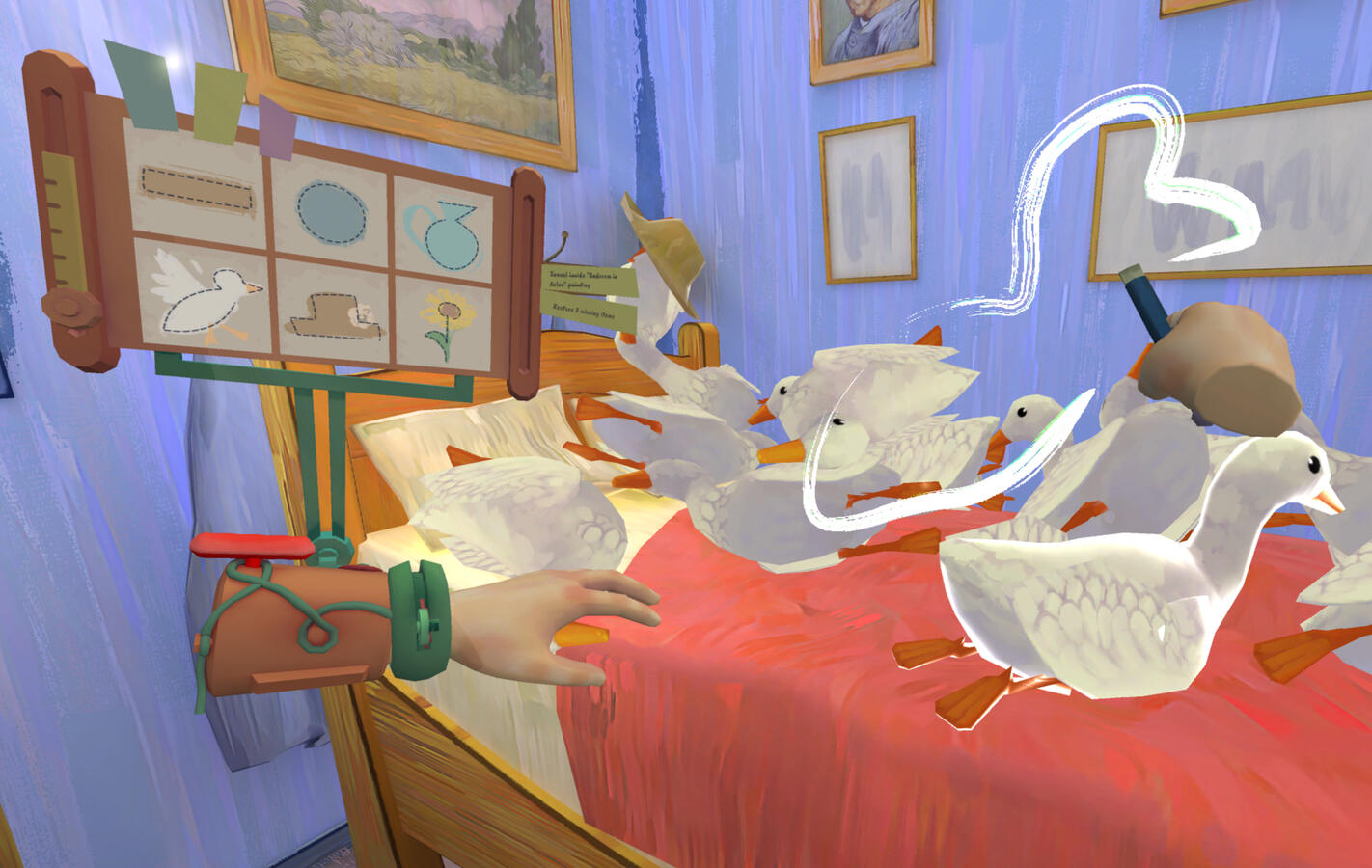 Bed full of ducks, Van Gogh Bedroom, Painted Realms